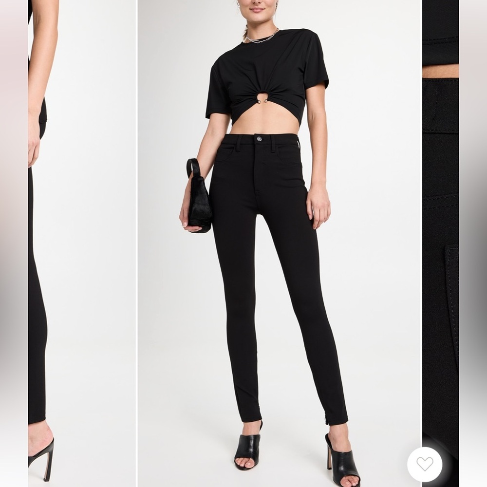 $158 NWT Pistola x Revolve Kendall Black Scuba Skinny jeans women size 24 25